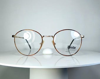 Lunettes de vue LUXOTTICA ovales Montures plaquées or New Old Stock