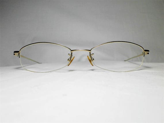 Valentino Rudy Italy Gold Plated Titanium Half Rim Oval - Etsy