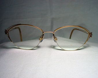 Valentino, eyeglasses, oval, cat's eye, gold plated, frames, women's, ultra vintage