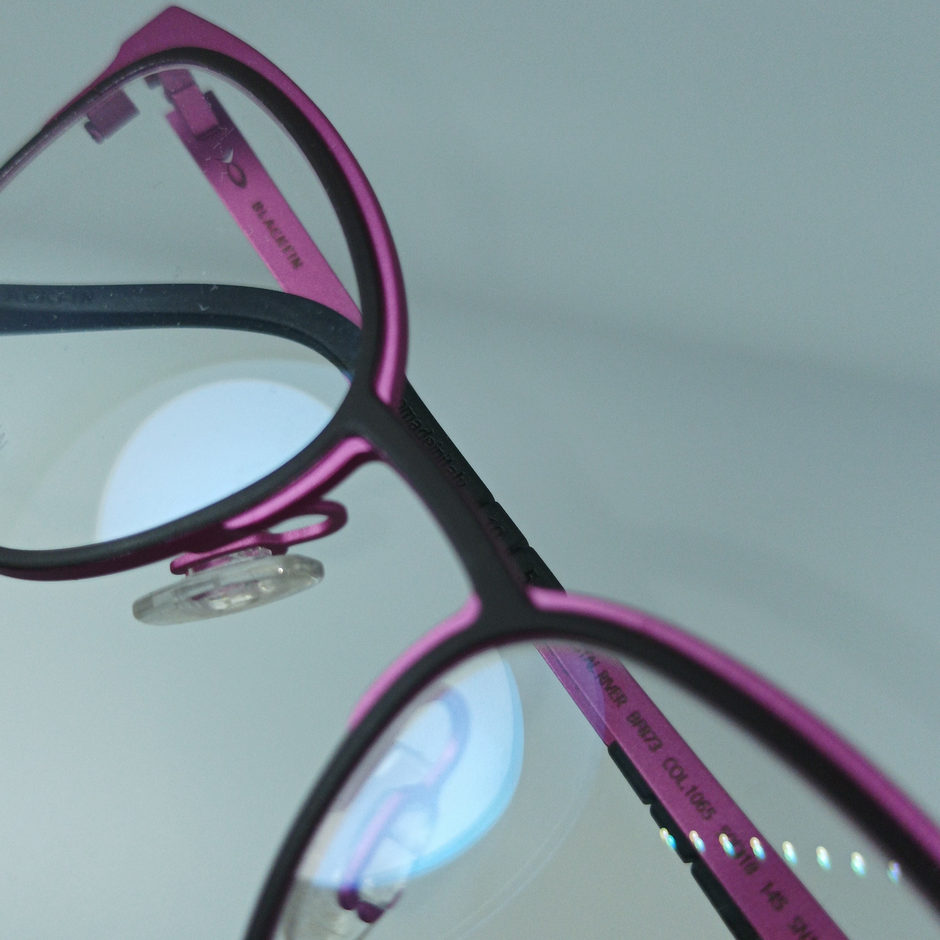 Blackfin titanium Pink Cat-Eye Eyeglass Frames Blackfin Cat Eye Eyeglasses, Fuchsia Titanium Frames, Italy  main image 2