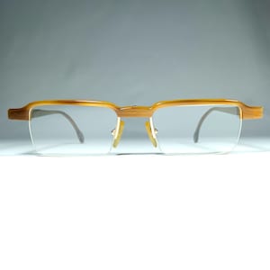 Hoffmann, luxury eyeglasses, Genuine Horn, half rim, square, oval, frames, New Old Stock, hyper vintage, unique