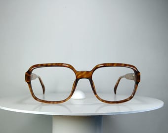 Eyeglasses rectangular D frame oval Fellini light chunky New Old Stock unique