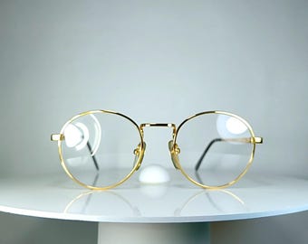 Lunettes de vue SIMPEX, montures Panto rondes ovales plaquées or New Old Stock