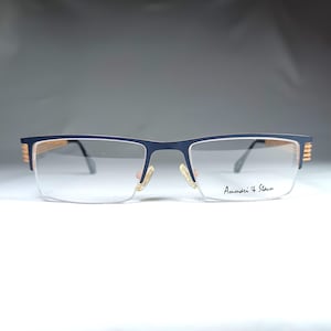 Eyeglasses, Titanium, half rim, square, frames, New Old Stock, super vintage, rare