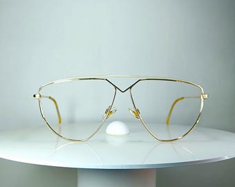 Luxury eyeglasses RODENSTOCK Angular Aviator Gold plated oval Dexter iconic frames