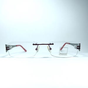 Lunettes de vue sans monture, Moxxi, ovales, carrées, alliage de titane, montures, New Old Stock, vintage audacieux, rare