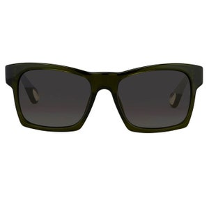 Linda Farrow, luxury sunglasses, Wayfarer, 925 Sterling, oval, square, men&#39;s, women&#39;s, NOS, hyper vintage, rare