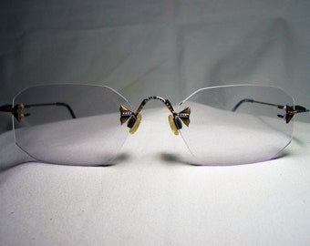 Puma, eyeglasses, Titanium, rimless, hexagonal, square, oval, frames, men&#39;s, women&#39;s, vintage