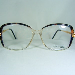 Jacques Fath, luxury eyeglasses, Gold plated, oval, square, women&#39;s, frames, NOS, hyper vintage, very rare