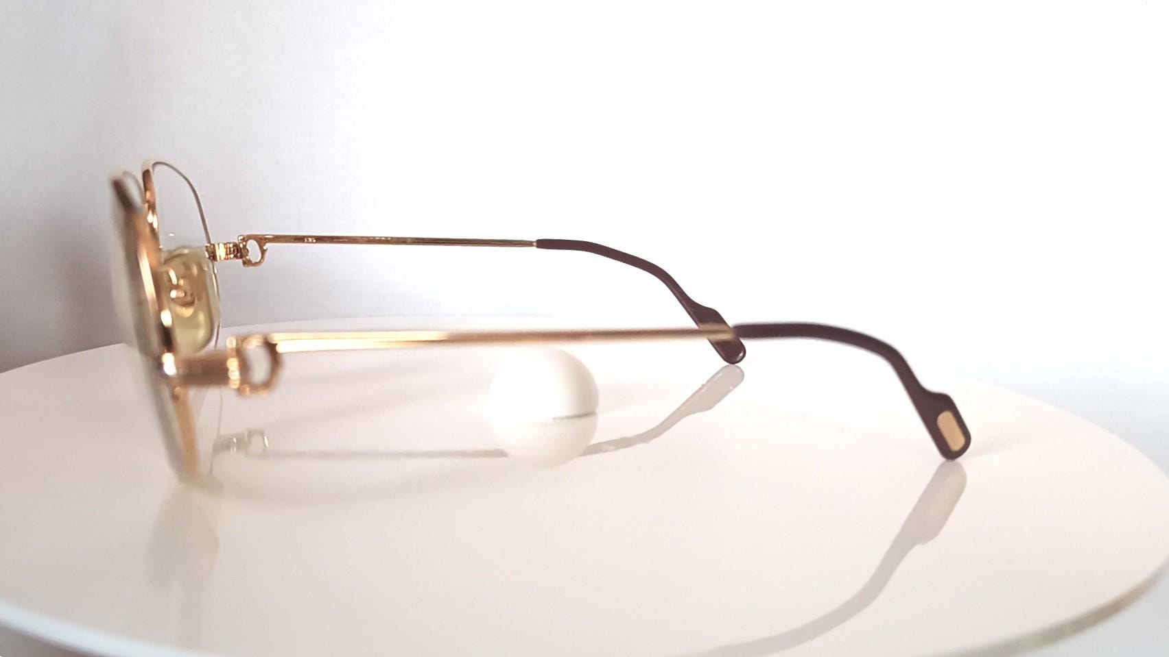 Vintage Cartier Gold Filled Eyeglasses, Romance LC Trinity Aviator 