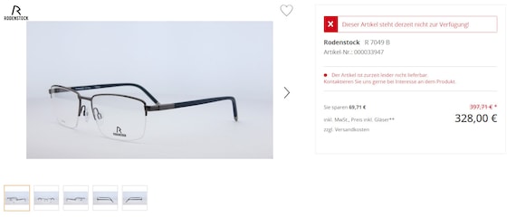 Rodenstock, eyeglasses, Titanium, half rim, squar… - image 10