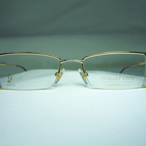 Vuillet Vega, eyeglasses, half rim, oval, Gold and Platinum filled Titanium, frames, men's, women's, NOS, ultra vintage