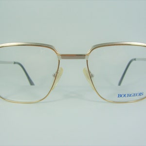 Bourgeois, luxury eyeglasses, Platinum plated, Gold plated, square, frames, hyper vintage, NOS, super rare