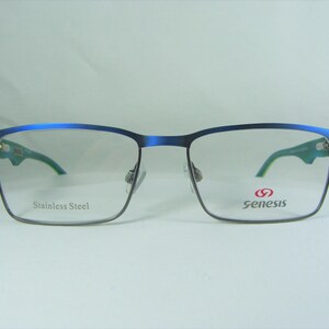 Genesis, eyeglasses, frames, Stainles Steel, square, oval, NOS, hyper vintage, very rare