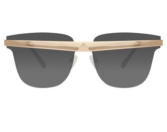 Linda Farrow, luxury sunglasses, rimless, Gold plated, oval, women's, NOS, sexy vintage, rare