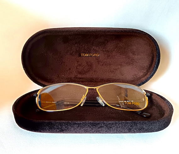 Eyeglasses, Tom Ford, Aviator, Oval, Frames, Gold Plated  display picture 3