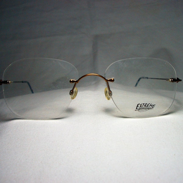 Ecco lunettes, lunettes, titane, sans monture, rond, ovale, cadres, hommes, femmes, NOS, vintage