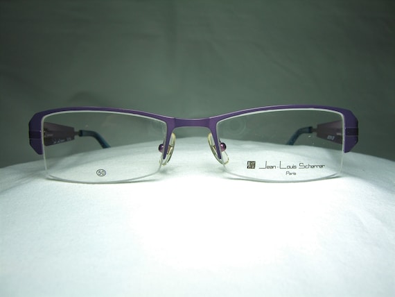 Jean Louis Scherrer, eyeglasses, Titanium, half r… - image 1