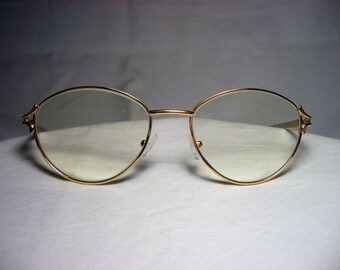 Gia, eyeglasses, round, oval, 22 kt gold plated, frames, men's, women's, super vintage