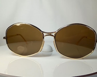 Occhiali da sole Aviator placcati oro ERMOSOL Italia Elvis Nuovo fondo di magazzino RARO