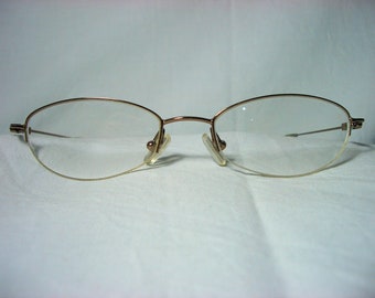 Coach, glasögon, halvbåge, förgylld titan, ovala, dambågar, vintage