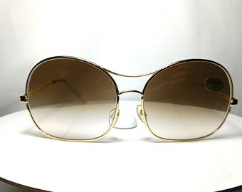 Occhiali da sole Aviator placcati oro ERMOSOL Italia Elvis 2.0 Nuovi, rimanenze di magazzino