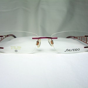 Shiseido, lunettes, Titane, sans jante, montures, carré, ovale, femme, NOS, hyper vintage, rare