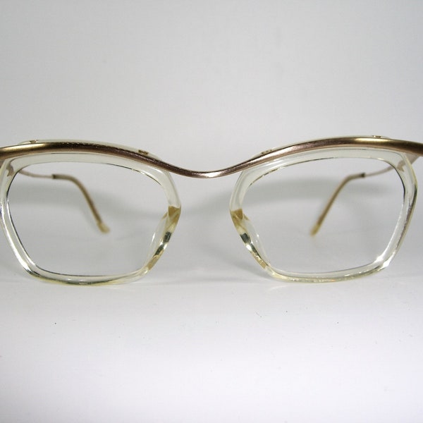 Martine Sitbon, eyeglasses, Gold plated, square, oval, frames, pin up vintage, NOS, ultra rare