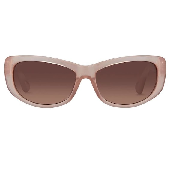 Linda Farrow Cat-Eye Metallic Sunglasses With Unique Pink Accents - NWT Linda Farrow Cat Eye Sunglasses, 925 Sterling Silver, Blush  main image 2