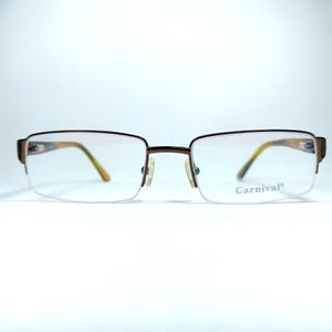 Eyeglasses, half rim, square, oval, Carnival, Titanium alloy, frames, New Old Stock, ultra vintage, rare