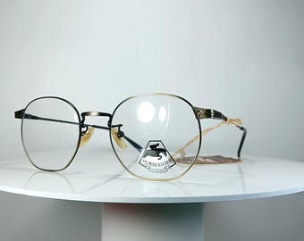 Luxury eyeglasses HORSESHIRE Titanium alloy flat bottom oval antique bronze frames New Old Stock