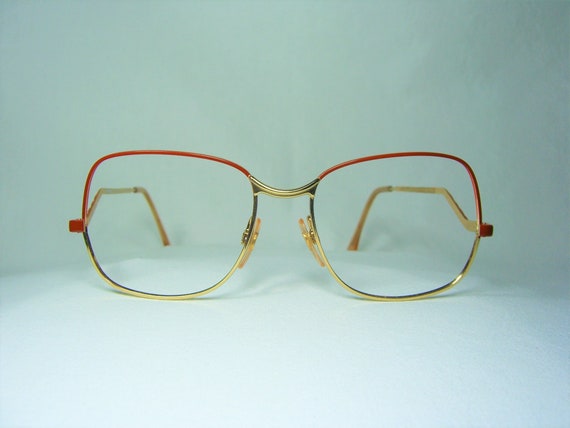 Metalline, eyeglasses, Gold plated, square, oval, fra… - Gem