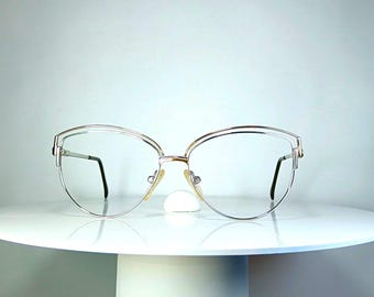 Lunettes de vue LUXOTTICA ovales festonnées papillon New Old Stock