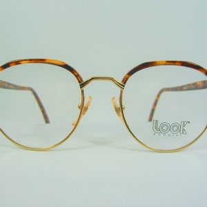 Look, luxury eyeglasses, round, panto, oval, Gold plated, frames, NOS, hyper vintage, very rare