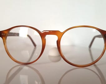 Eyeglasses, Oval, Panto, Tortoise Caramel Acetate, Keyhole, Frames, New Old Stock, rare