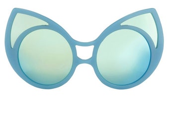 Linda Farrow, luxury sunglasses, Hyper Cat Eye, oversized, oval, women's, NOS, fantasy vintage, rare