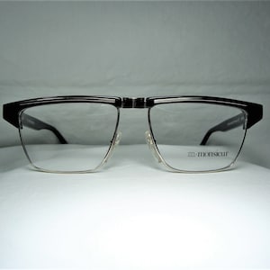 Monsieur, eyeglasses, square, Wayfarer, Platinum plated, frames, men's, women's, hyper vintage, NOS, ultra rare