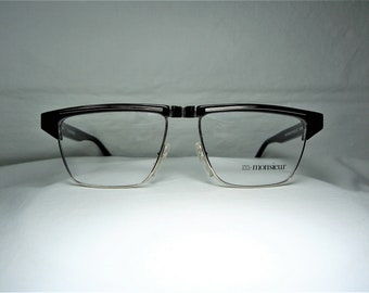 Monsieur, eyeglasses, square, Wayfarer, Platinum plated, frames, men&#39;s, women&#39;s, hyper vintage, NOS, ultra rare