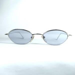Sunglasses, Jean Paul Gaultier, half rim, oval, Platinum filled Titanium, hyper vintage, unique