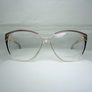 Jacques Fath, luxury eyeglasses, scallop, Cat Eye, oval, frames, NOS, hyper vintage, very rare