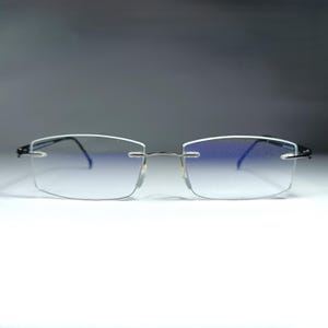 Eyeglasses, rimless, Beta Titanium, frames, Airborne, ultra vintage, rare
