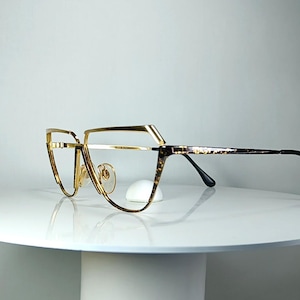 Luksusowe okulary w oprawkach kanciastych w kolorze złotym, kultowe okulary vintage, nowe, stare, zapasowe