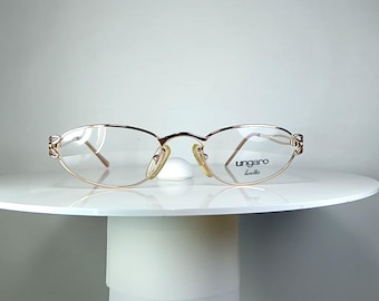 Lunettes de vue UNGARO by PERSOL ovales Montures plaquées or New Old Stock