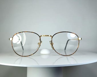 Lunettes de vue SIMPEX, montures Panto rondes ovales plaquées or New Old Stock