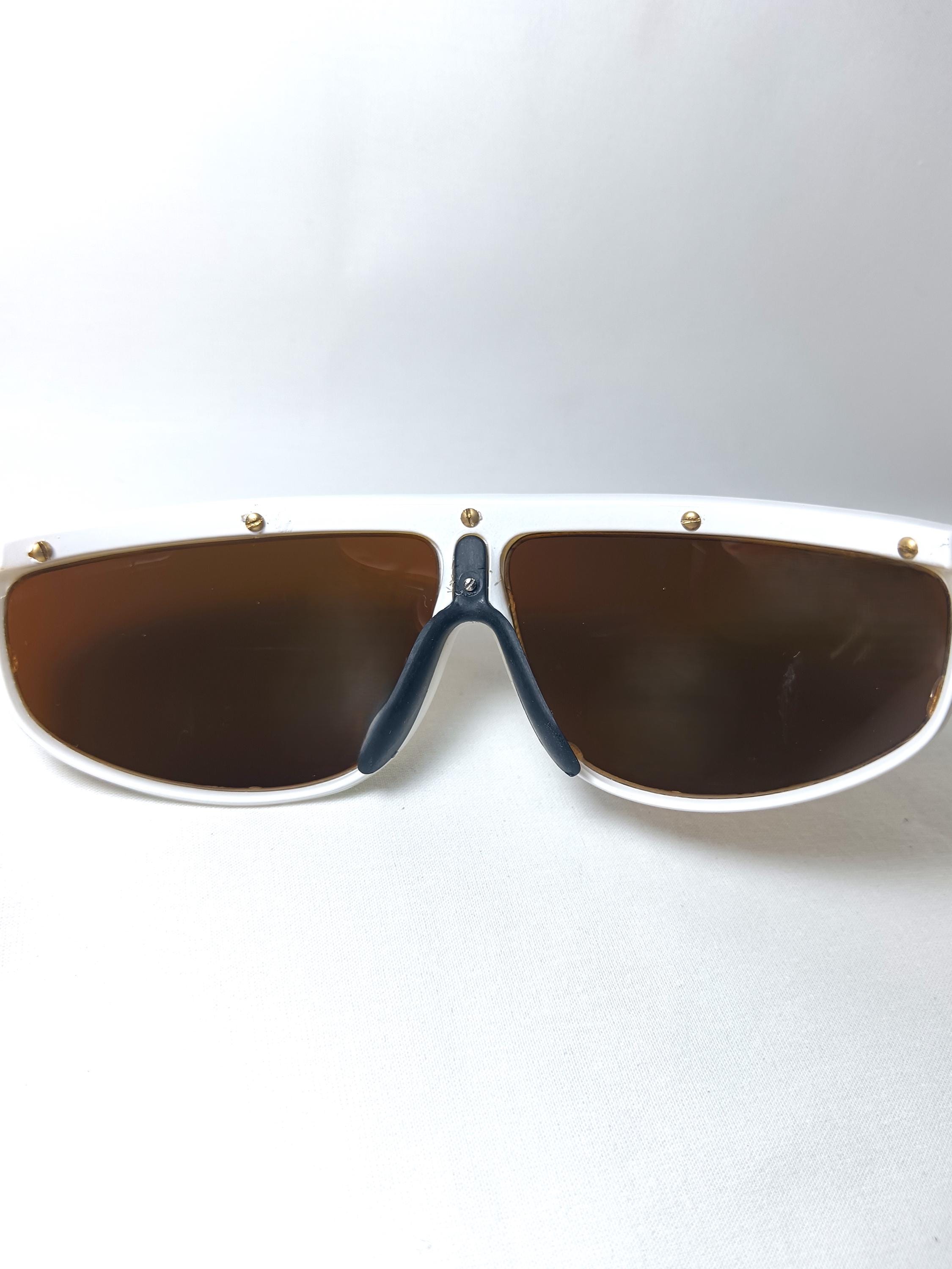 Vintage Mustang Italy sunglasses Vintage Mustang Sunglasses: Gold Plated, Arctic White Frame  main image 4