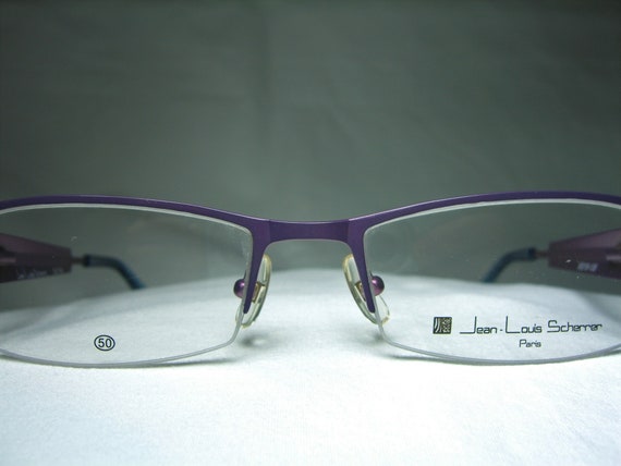 Jean Louis Scherrer, eyeglasses, Titanium, half r… - image 2