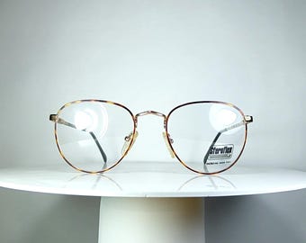 Lunettes de vue LUXOTTICA ovales Montures plaquées or New Old Stock