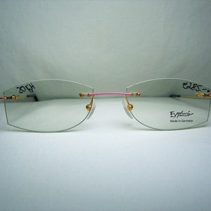 Exploziv, lunettes de luxe, sans jante, acier inoxydable, cadres, NOS, ultra vintage, très rare