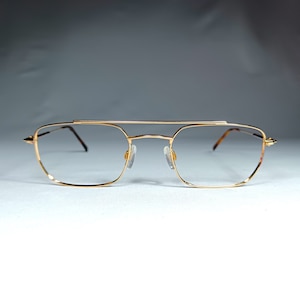 Charmant, eyeglasses, Gold plated, Aviator, Pilot, square, frames, hyper vintage, New Old Stock, super rare