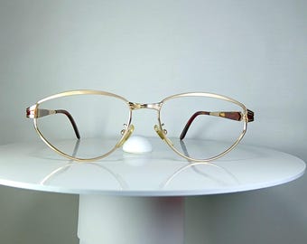 Lunettes de vue de luxe VON FURSTENBERG Monture oeil de chat plaquée or